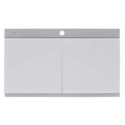 Ruvati 34 inch epiGranite Topmount Workstation Ledge Granite Composite Kitchen Sink - Silver Gray - RVG1350GR Ruvati
