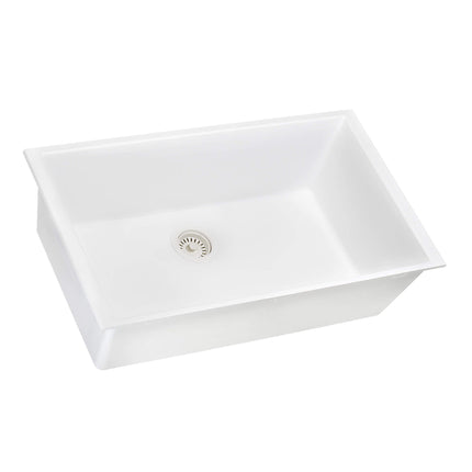 Ruvati 30 x 18 inch Granite Composite Undermount Single Bowl Kitchen Sink - Arctic White - RVG2030WH Ruvati