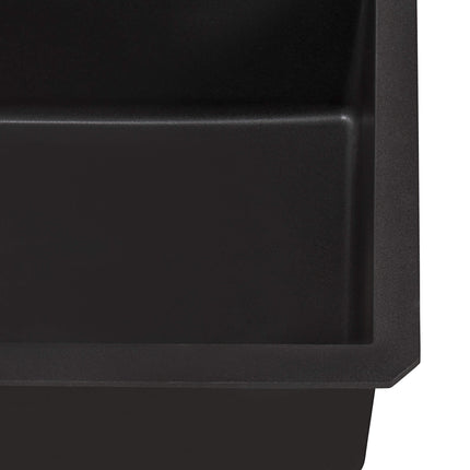 Ruvati 32 x 19 inch epiGranite Undermount Granite Composite Single Bowl Kitchen Sink - Midnight Black - RVG2033BK Ruvati