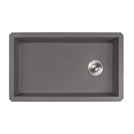 Ruvati 32 x 19 inch epiGranite Undermount Granite Composite Single Bowl Kitchen Sink - Urban Gray - RVG2033GR Ruvati