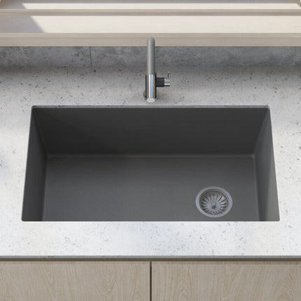 Ruvati 32 x 19 inch epiGranite Undermount Granite Composite Single Bowl Kitchen Sink - Urban Gray - RVG2033GR Ruvati