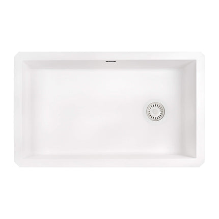 Ruvati 32 x 19 inch epiGranite Undermount Granite Composite Single Bowl Kitchen Sink - Arctic White - RVG2033WH Ruvati