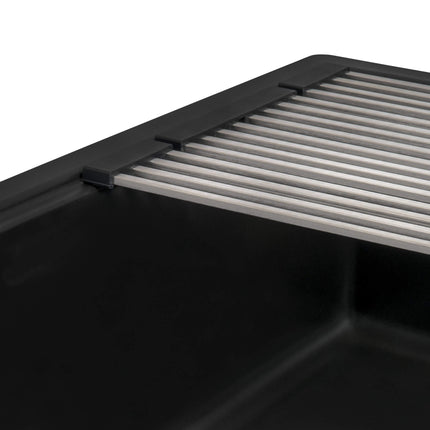 Ruvati 33-inch Undermount Workstation Granite Composite Kitchen Sink Matte Black - RVG2302BK Ruvati