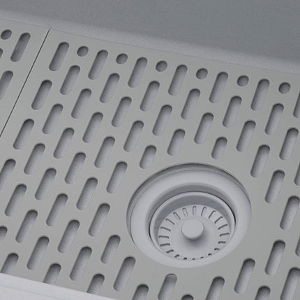 Ruvati 33-inch Undermount Workstation Granite Composite Kitchen Sink Silver Gray - RVG2302GR Ruvati