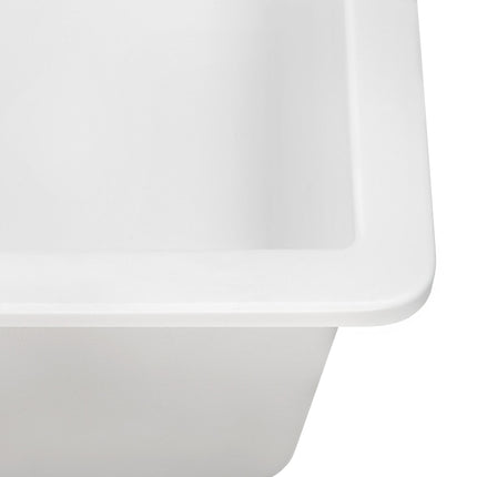 Ruvati 33 x 19 inch Granite Composite Undermount Double Bowl Low Divide Kitchen Sink - Arctic White - RVG2385WH Ruvati