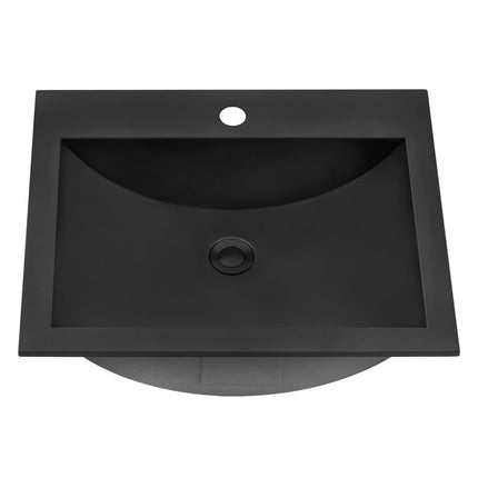 Ruvati 21 x 17 inch Gunmetal Black Drop-in Topmount Bathroom Sink Stainless Steel - RVH5110BL Ruvati