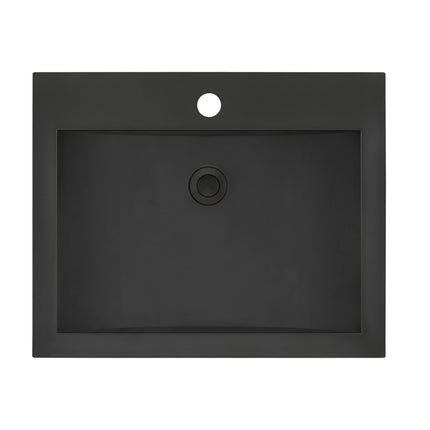 Ruvati 21 x 17 inch Gunmetal Black Drop-in Topmount Bathroom Sink Stainless Steel - RVH5110BL Ruvati