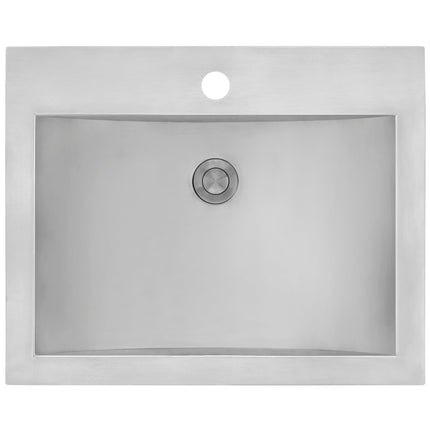 Ruvati 21 x 17 inch Drop-in Topmount Bathroom Sink Brushed Stainless Steel - RVH5110ST Ruvati