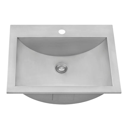 Ruvati 21 x 17 inch Drop-in Topmount Bathroom Sink Brushed Stainless Steel - RVH5110ST Ruvati