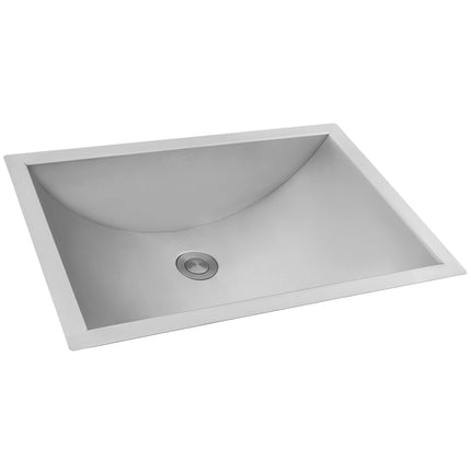 Ruvati 18 x 12 inch Brushed Stainless Steel Rectangular Bathroom Sink Undermount - RVH6110 Ruvati