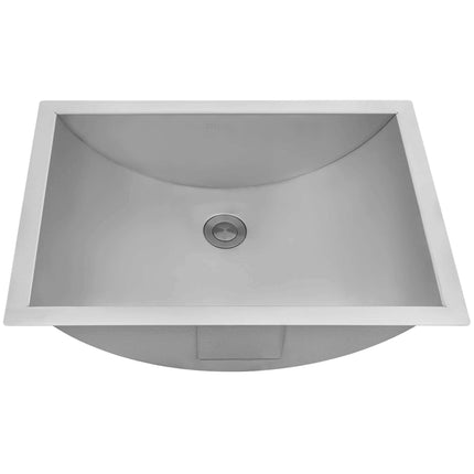Ruvati 18 x 12 inch Brushed Stainless Steel Rectangular Bathroom Sink Undermount - RVH6110 Ruvati