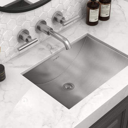 Ruvati 16 x 11 inch Brushed Stainless Steel Rectangular Bathroom Sink Undermount - RVH6107 Ruvati