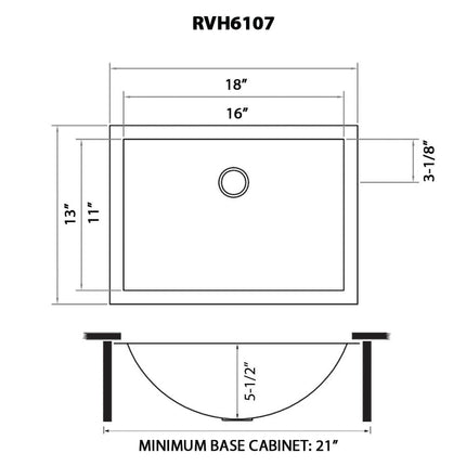 Ruvati 16 x 11 inch Brushed Gold Polished Brass Rectangular Bathroom Sink Undermount - RVH6107GG Ruvati