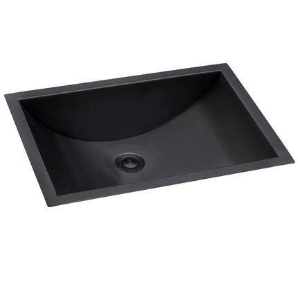 Ruvati 16 x 11 inch Gunmetal Black Undermount Bathroom Sink Stainless Steel - RVH6107BL Ruvati