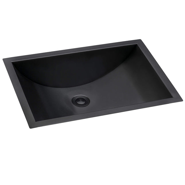 Ruvati 16 x 11 inch Gunmetal Black Undermount Bathroom Sink Stainless Steel - RVH6107BL Ruvati