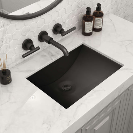 Ruvati 16 x 11 inch Gunmetal Black Undermount Bathroom Sink Stainless Steel - RVH6107BL Ruvati