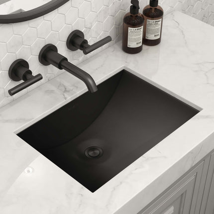 Ruvati 16 x 11 inch Gunmetal Black Undermount Bathroom Sink Stainless Steel - RVH6107BL Ruvati