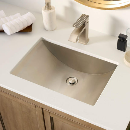 Ruvati 18 x 12 inch Brushed Stainless Steel Rectangular Bathroom Sink Undermount - RVH6110 Ruvati