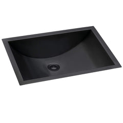 Ruvati 18 x 12 inch Gunmetal Black Stainless Steel Rectangular Bathroom Sink Undermount - RVH6110BL Ruvati