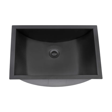 Ruvati 18 x 12 inch Gunmetal Black Stainless Steel Rectangular Bathroom Sink Undermount - RVH6110BL Ruvati