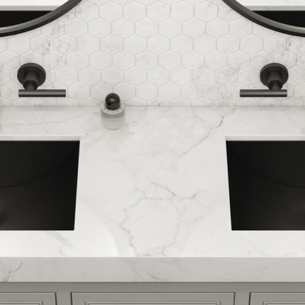 Ruvati 18 x 12 inch Gunmetal Black Stainless Steel Rectangular Bathroom Sink Undermount - RVH6110BL Ruvati
