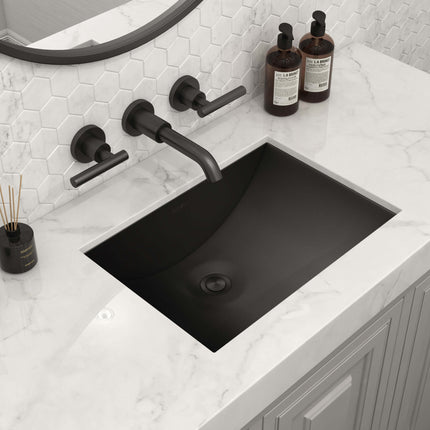Ruvati Push Pop-up Drain for Bathroom Sinks without Overflow - Gunmetal Black Stainless Steel - RVA5103BL Ruvati