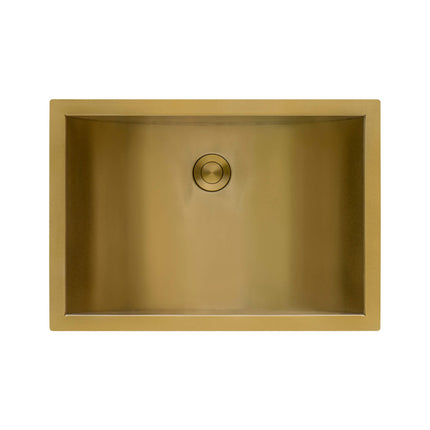 Ruvati 18 x 12 inch Brushed Gold Polished Brass Rectangular Bathroom Sink Undermount - RVH6110GG Ruvati
