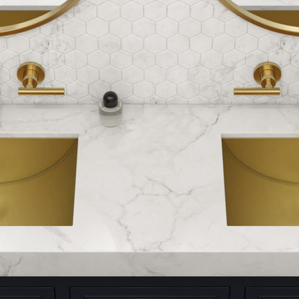Ruvati 18 x 12 inch Brushed Gold Polished Brass Rectangular Bathroom Sink Undermount - RVH6110GG Ruvati