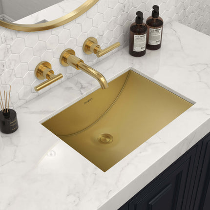 Ruvati Push Pop-up Drain for Bathroom Sinks without Overflow - Satin Brass Matte Gold - RVA5103GG Ruvati