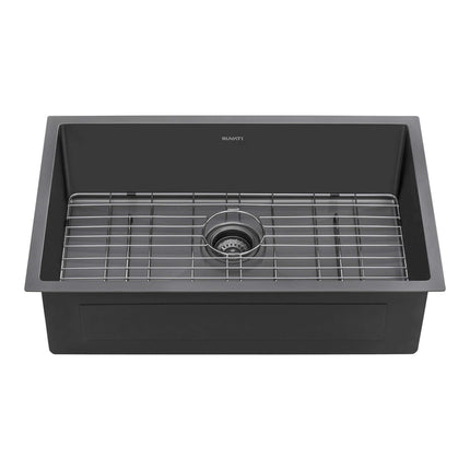 Ruvati 27-inch Undermount Gunmetal Black Stainless Steel Kitchen Sink 16 Gauge Single Bowl - RVH6127BL Ruvati