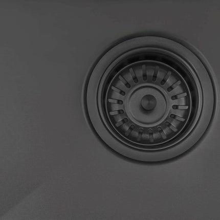Ruvati 27-inch Undermount Gunmetal Black Stainless Steel Kitchen Sink 16 Gauge Single Bowl - RVH6127BL Ruvati