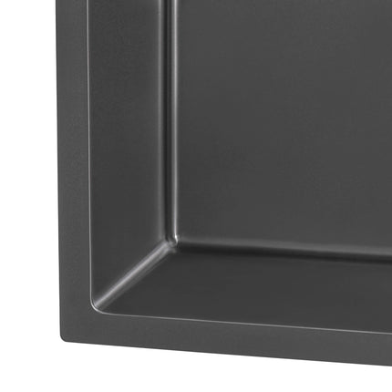 Ruvati 30-inch Undermount Gunmetal Black Stainless Steel Kitchen Sink 16 Gauge Single Bowl - RVH6300BL Ruvati