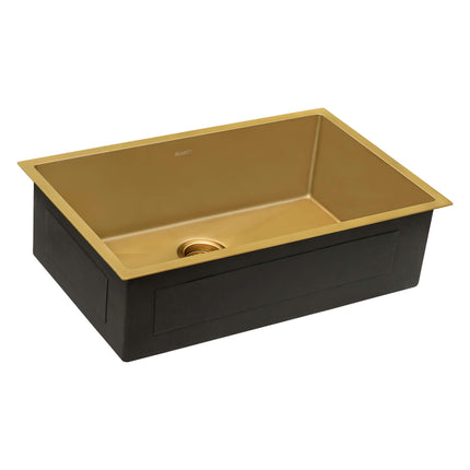 Ruvati 30-inch Undermount Satin Brass Matte Gold Stainless Steel Kitchen Sink 16 Gauge Single Bowl - RVH6300GG Ruvati