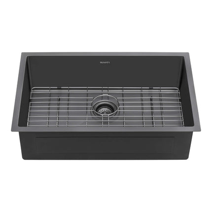 Ruvati 33-inch Undermount Gunmetal Black Stainless Steel Kitchen Sink 16 Gauge Single Bowl - RVH6433BL Ruvati