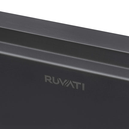 Ruvati 27 inch Gunmetal Black Stainless Steel Workstation Undermount Kitchen Sink Single Bowl - RVH6527BL Ruvati