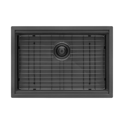 Ruvati 33 inch Gunmetal Black Stainless Steel Workstation Undermount Kitchen Sink Single Bowl - RVH6533BL Ruvati