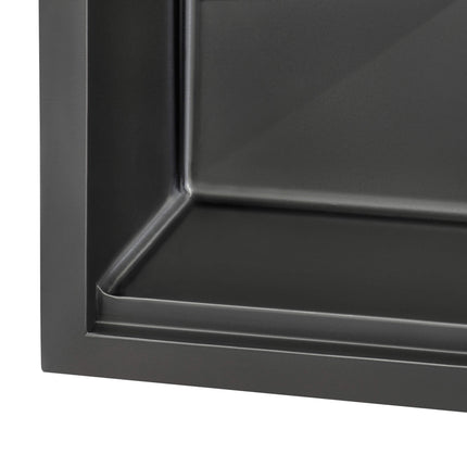 Ruvati 33 inch Gunmetal Black Stainless Steel Workstation Undermount Kitchen Sink Single Bowl - RVH6533BL Ruvati