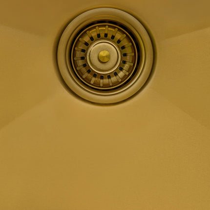 Ruvati 33 inch Polished Brass Matte Gold Workstation Undermount Kitchen Sink Single Bowl - RVH6533GG Ruvati