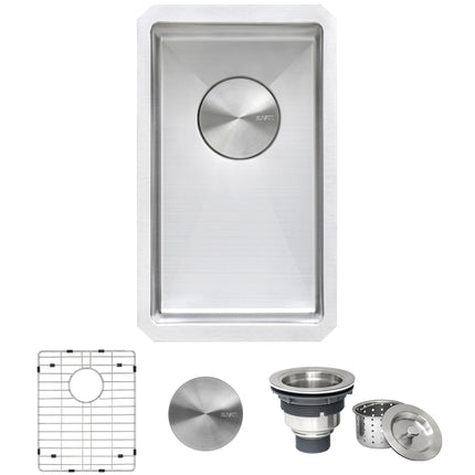 Ruvati 10 inch Undermount Bar Prep 16 Gauge Kitchen Sink Round Corners Stainless Steel Single Bowl - RVH7010 Ruvati