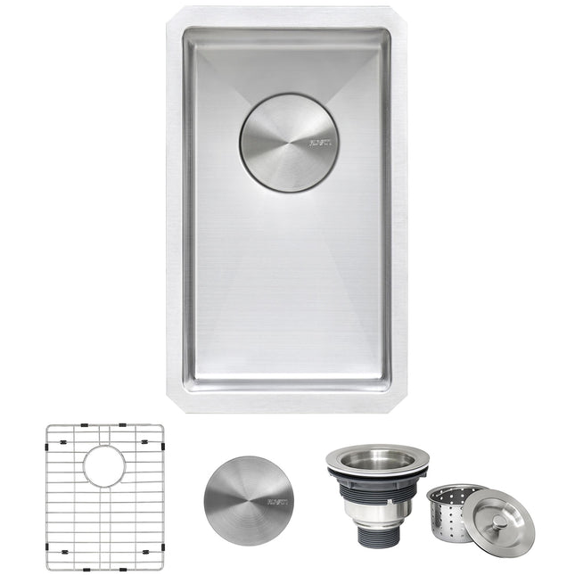 Ruvati 10 inch Undermount Bar Prep 16 Gauge Kitchen Sink Round Corners Stainless Steel Single Bowl - RVH7010 Ruvati