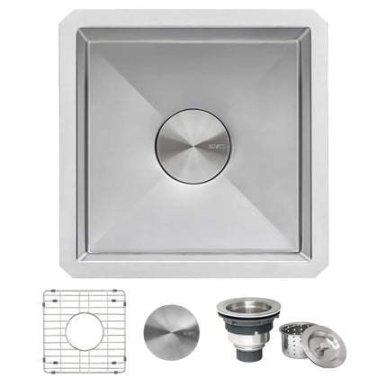 Ruvati 15 inch Undermount Bar Prep 16 Gauge Kitchen Sink Round Corners Stainless Steel Single Bowl - RVH7015 Ruvati