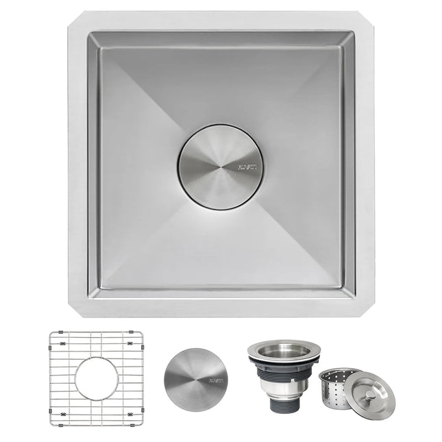Ruvati 15 inch Undermount Bar Prep 16 Gauge Kitchen Sink Round Corners Stainless Steel Single Bowl - RVH7015 Ruvati