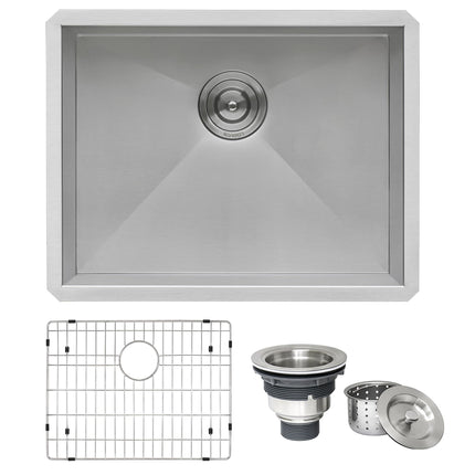 Ruvati 23-inch Undermount 16 Gauge Zero Radius Kitchen Sink Stainless Steel Single Bowl - RVH7100 Ruvati
