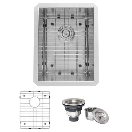 Ruvati 14-inch Undermount 16 Gauge Zero Radius Bar Prep Kitchen Sink Stainless Steel Single Bowl - RVH7110 Ruvati