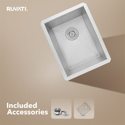 Ruvati 14-inch Undermount 16 Gauge Zero Radius Bar Prep Kitchen Sink Stainless Steel Single Bowl - RVH7110 Ruvati