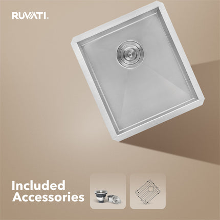 Ruvati 16-inch Undermount 16 Gauge Zero Radius Bar Prep Sink Stainless Steel Single Bowl - RVH7111 Ruvati
