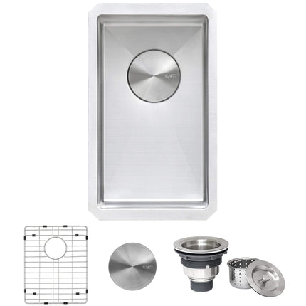 Ruvati 12 inch Undermount Bar Prep Kitchen Sink 16 Gauge Round Corners Stainless Steel Single Bowl - RVH7112 Ruvati