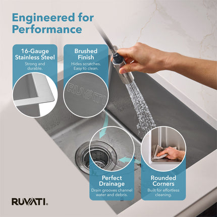 Ruvati 12 inch Undermount Bar Prep Kitchen Sink 16 Gauge Round Corners Stainless Steel Single Bowl - RVH7112 Ruvati