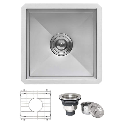 Ruvati 13 x 15 inch Undermount 16 Gauge Zero Radius Bar Prep Kitchen Sink Stainless Steel Single Bowl - RVH7113 Ruvati