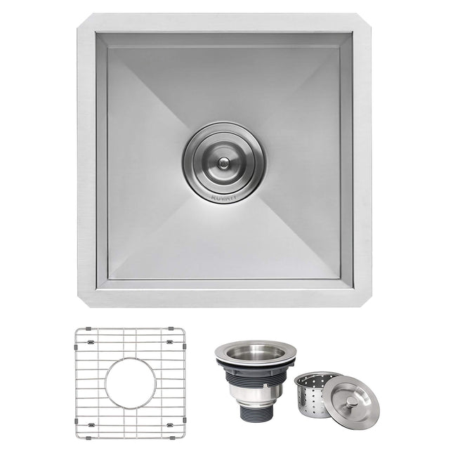 Ruvati 13 x 15 inch Undermount 16 Gauge Zero Radius Bar Prep Kitchen Sink Stainless Steel Single Bowl - RVH7113 Ruvati